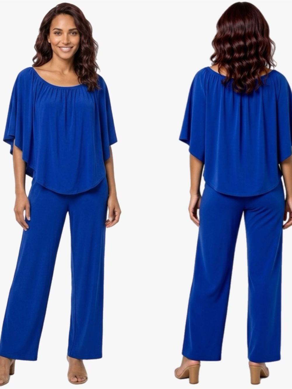 Boston Proper Triple Threat Jumpsuit Romper Royal Blue Size Medium